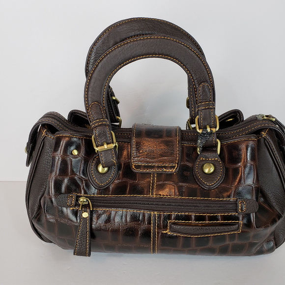 MC Marc Chantal Brown Croc Embossed Leather Purse - Picture 2 of 8